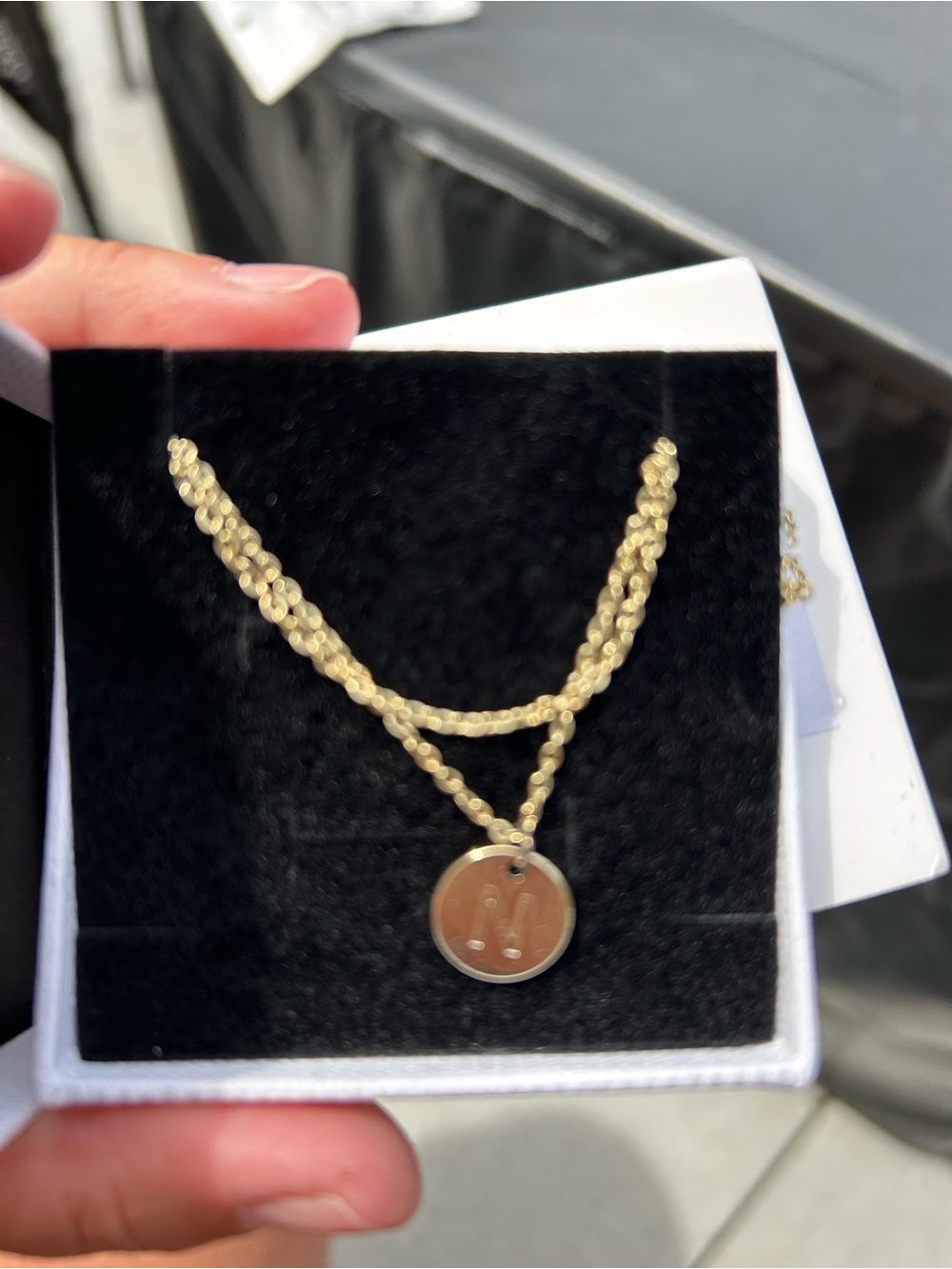 5-$25 Gold-Tone Double Chain Necklace with Initial Pendant